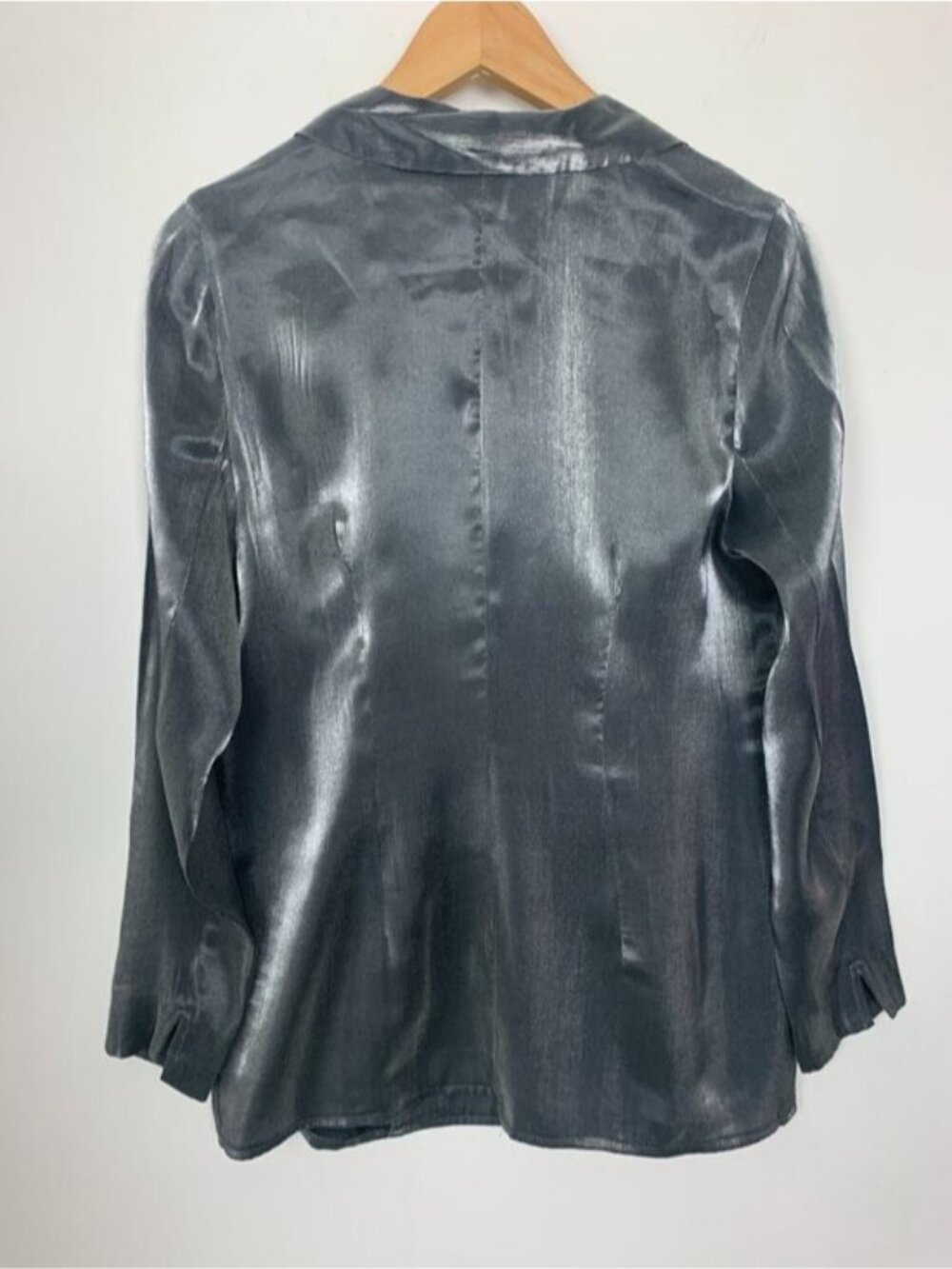 Vintage Laura M Silver Metallic Blouse - Picture 5 of 7